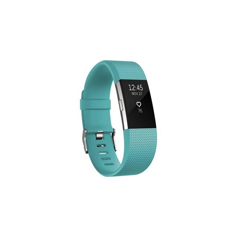 Fitness náramek Fitbit Charge 2 large - Teal Silver, Fitness, náramek, Fitbit, Charge, 2, large, Teal, Silver