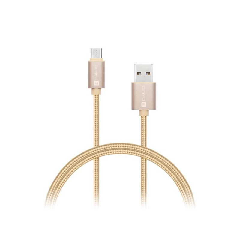 Kabel Connect IT Wirez Premium USB USB-C, 1m zlatý