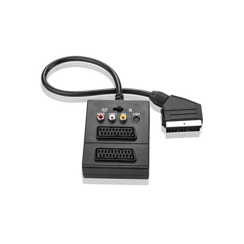 Kabel GoGEN SCART 2x SCART S-Video, 3x Cinch, 0,5m černý