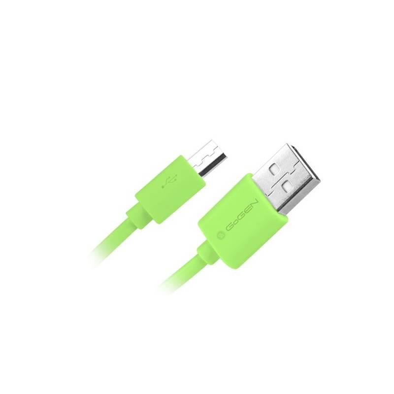 Kabel GoGEN USB micro USB, 0,9m zelená barva