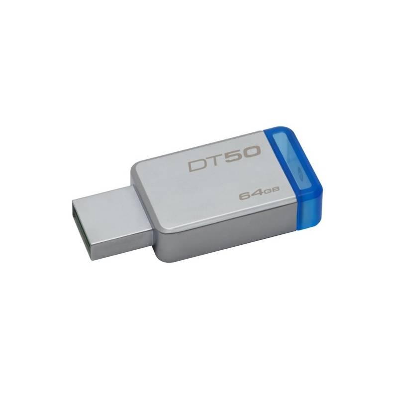 USB Flash Kingston DataTraveler 50 64GB modrý kovový