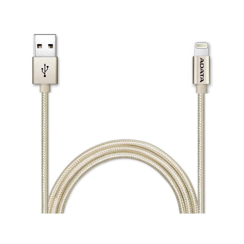 Kabel ADATA Sync & Charge USB Lightning, 1m, MFi, opletený zlatý, Kabel, ADATA, Sync, &, Charge, USB, Lightning, 1m, MFi, opletený, zlatý