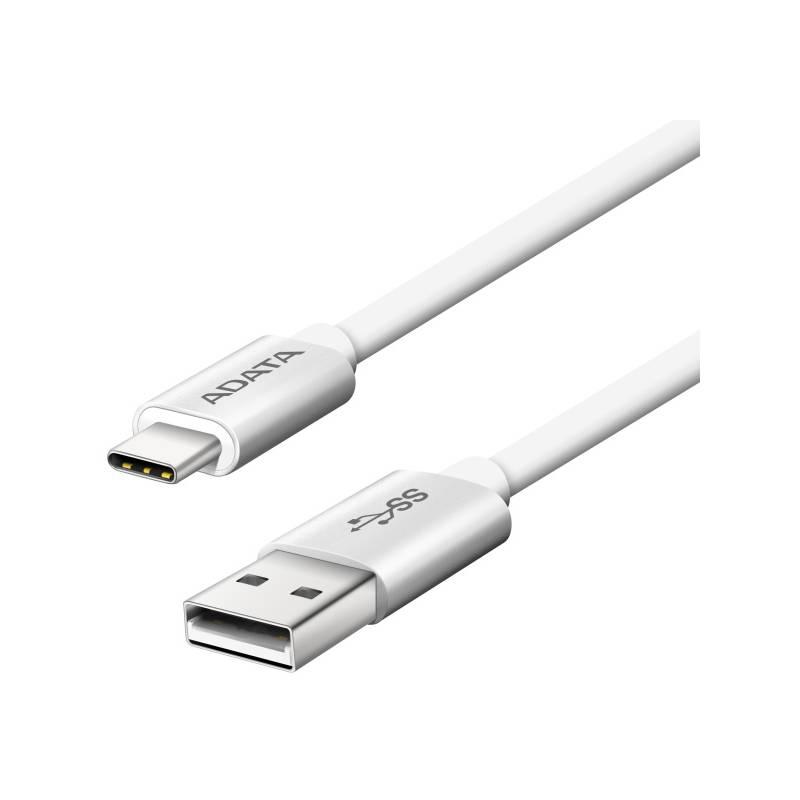 Kabel ADATA USB 2.0 USB-C, 1m, hliníkový bílý