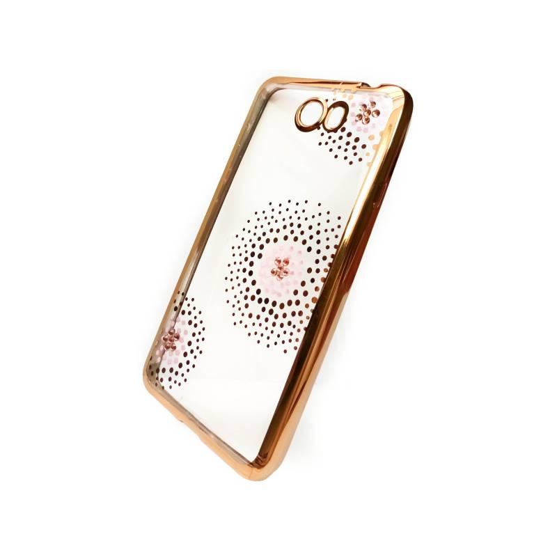 Kryt na mobil Beeyo Flower Dots pro Huawei Y6 II Compact zlatý