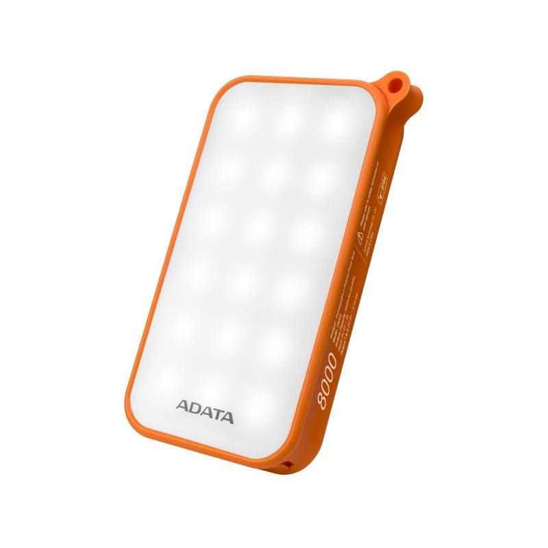 Powerbank ADATA D8000L 8000mAh, outdoor LED svítilna oranžová