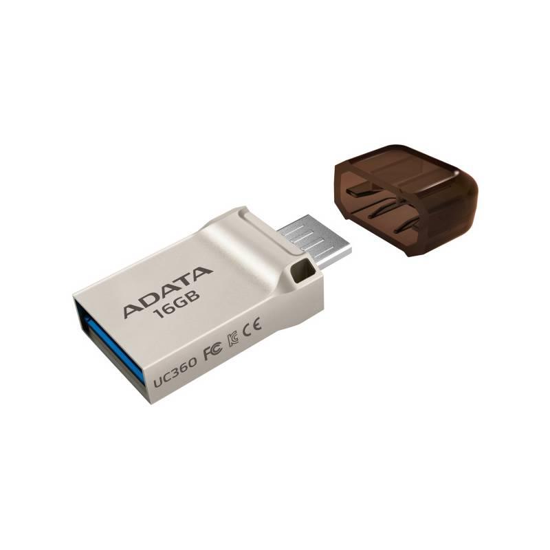 USB Flash ADATA UC360 16GB OTG MicroUSB USB 3.1 zlatý, USB, Flash, ADATA, UC360, 16GB, OTG, MicroUSB, USB, 3.1, zlatý