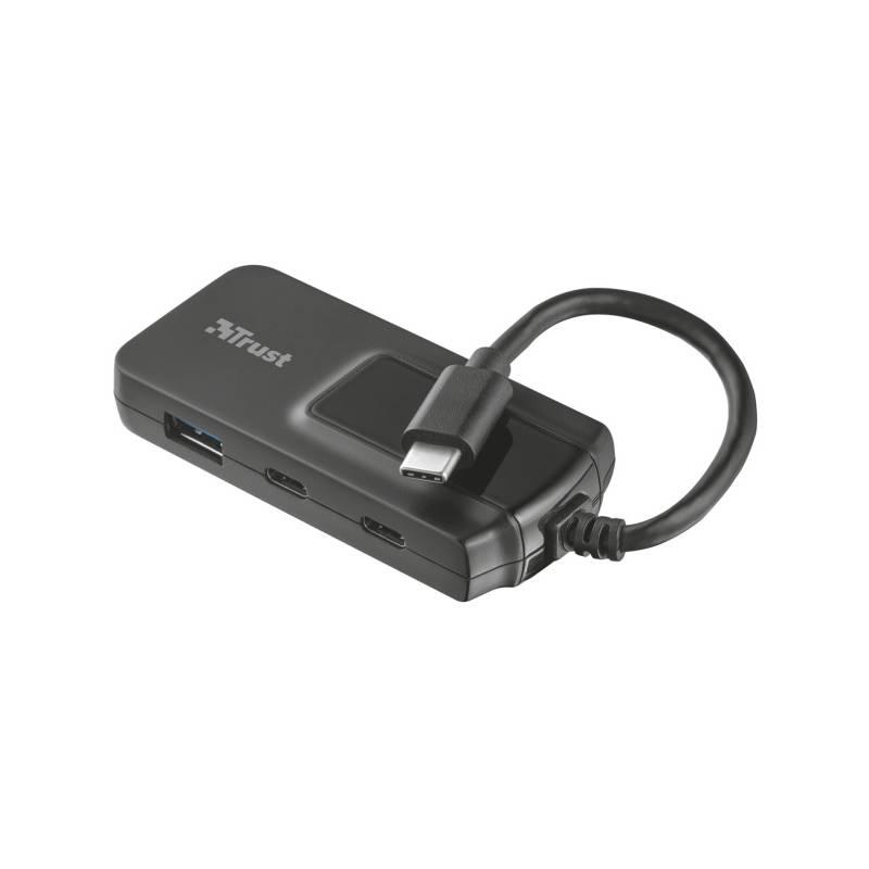 USB Hub Trust USB-C 2x USB 3.0 2x USB-C černý, USB, Hub, Trust, USB-C, 2x, USB, 3.0, 2x, USB-C, černý