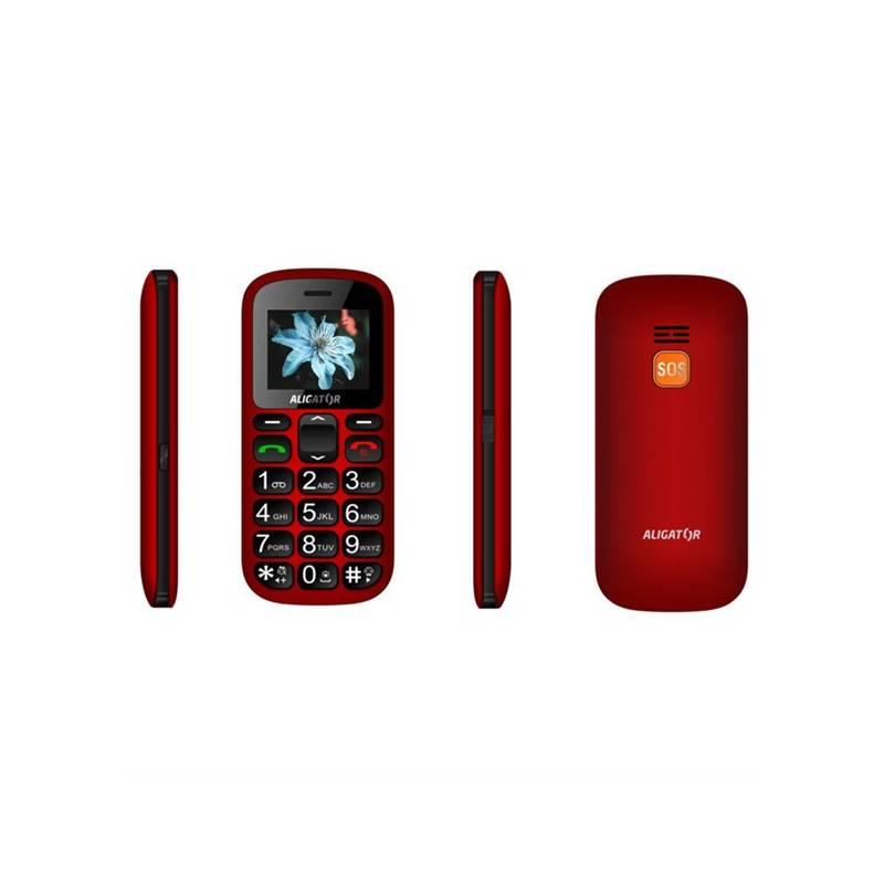 Mobilní telefon Aligator A321 Senior Dual SIM černý červený, Mobilní, telefon, Aligator, A321, Senior, Dual, SIM, černý, červený