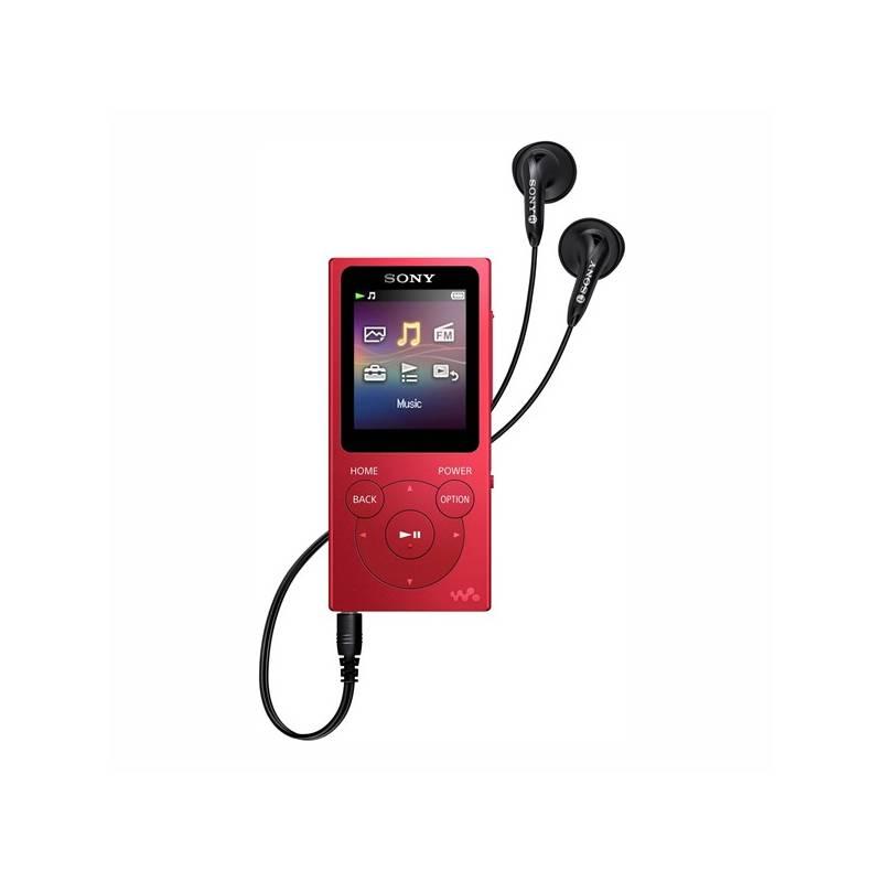 MP3 přehrávač Sony NW-E394R červený, MP3, přehrávač, Sony, NW-E394R, červený
