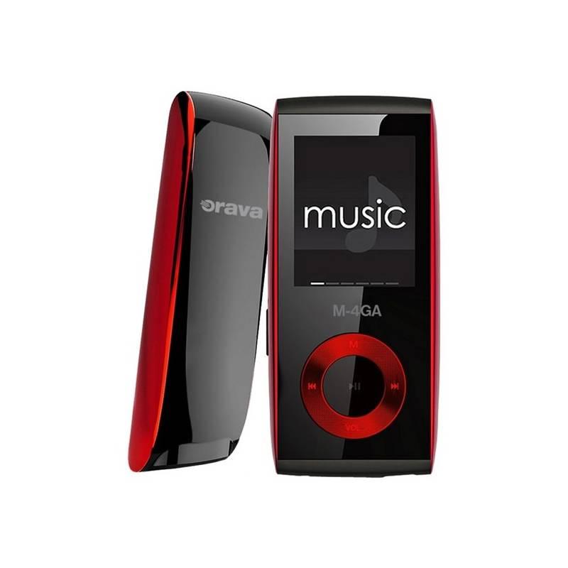 MP4 přehrávač Orava M-4GR červený