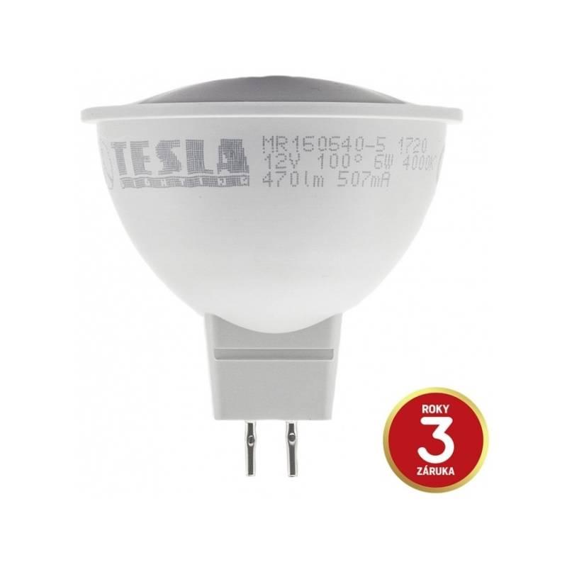 Žárovka LED Tesla bodová, 6W, GU5.3, studená bílá