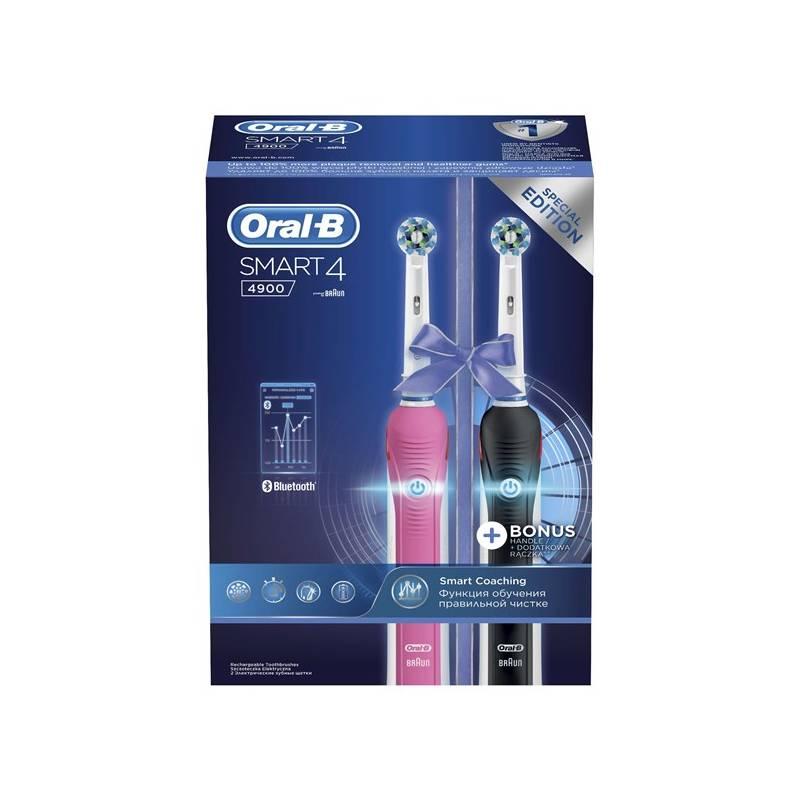 Zubní kartáček Oral-B Smart 4 4900 DUO černý růžový, Zubní, kartáček, Oral-B, Smart, 4, 4900, DUO, černý, růžový