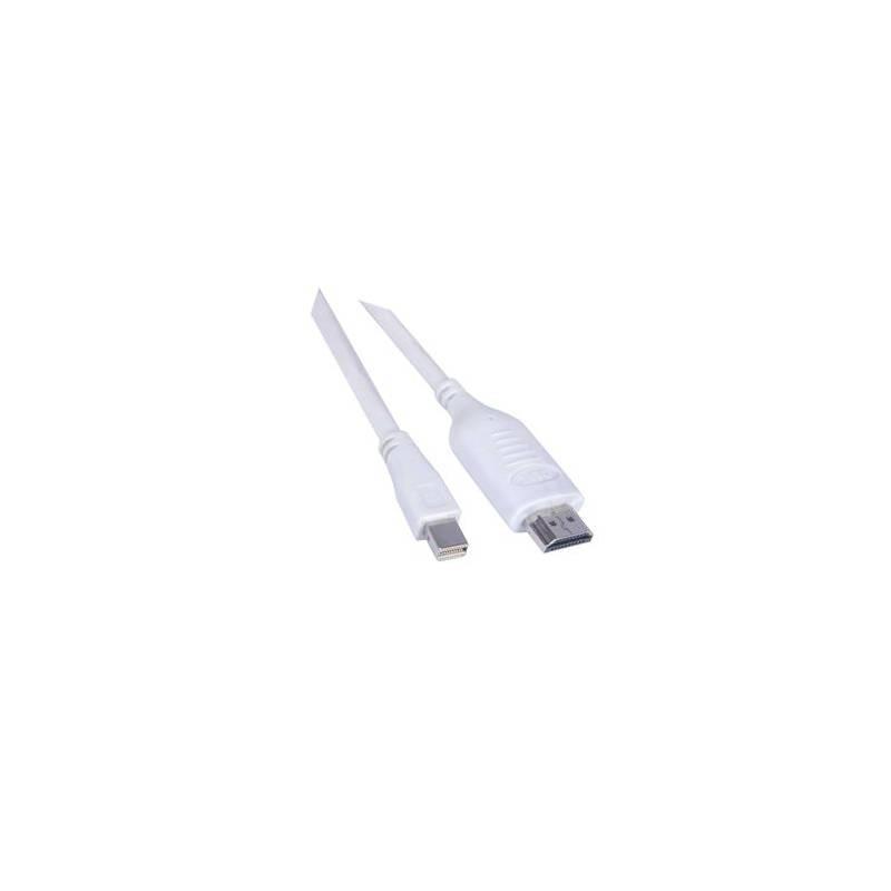 Kabel PremiumCord Mini DisplayPort HDMI, 2m bílý, Kabel, PremiumCord, Mini, DisplayPort, HDMI, 2m, bílý
