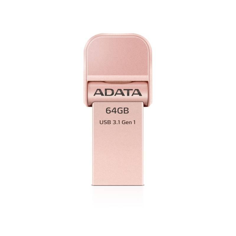 USB Flash ADATA AI920 i-Memory 64GB Lightning USB 3.1 růžový