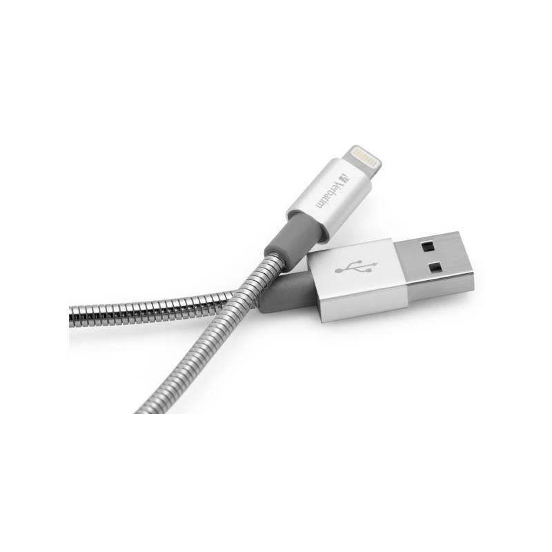 Kabel Verbatim Sync & Charge USB Lightning, 1m, MFi, nerezová ocel stříbrný, Kabel, Verbatim, Sync, &, Charge, USB, Lightning, 1m, MFi, nerezová, ocel, stříbrný