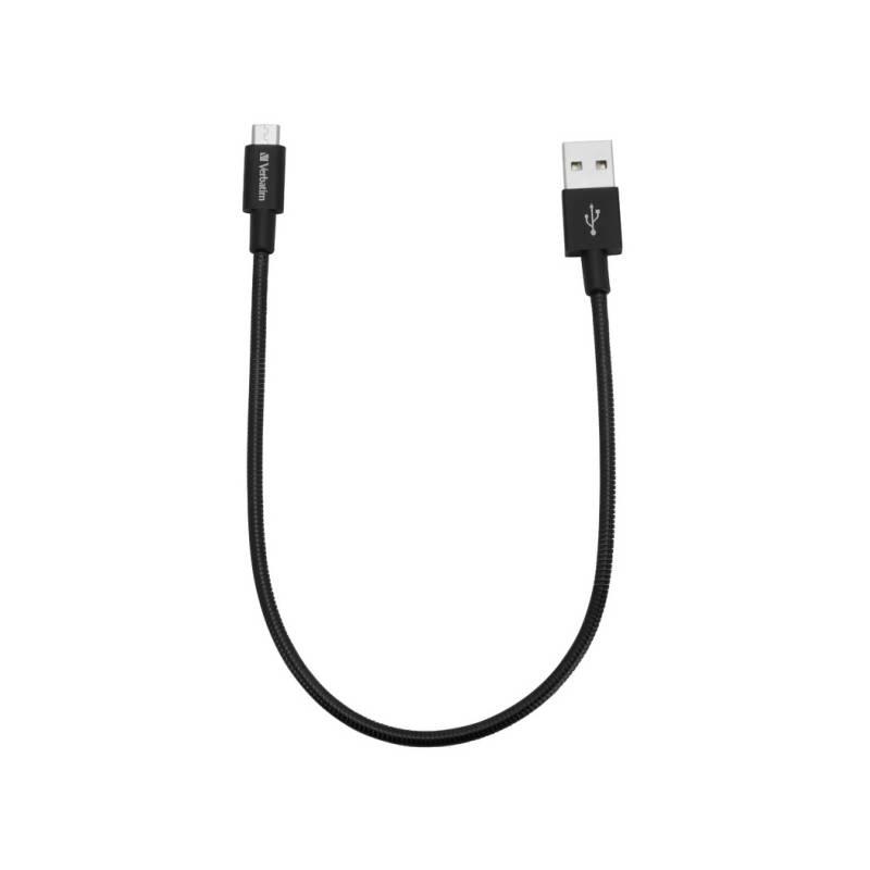 Kabel Verbatim Sync & Charge USB micro USB, 30cm, nerezová ocel černý