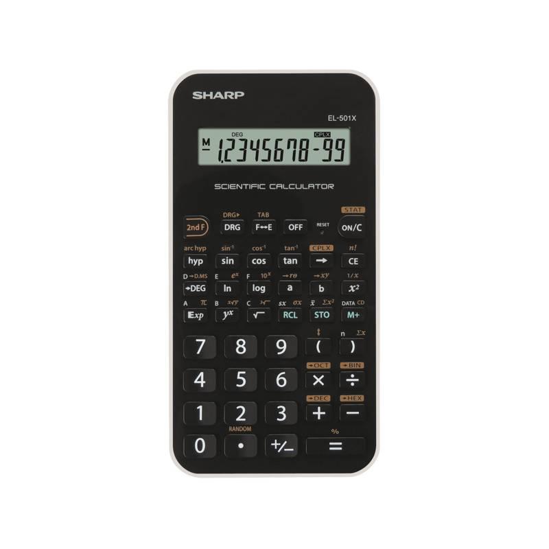 Kalkulačka Sharp EL-501XWH černá bílá, Kalkulačka, Sharp, EL-501XWH, černá, bílá