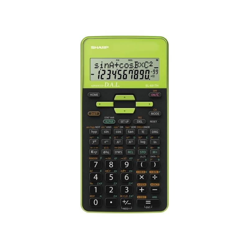 Kalkulačka Sharp EL-531THGR černá zelená, Kalkulačka, Sharp, EL-531THGR, černá, zelená