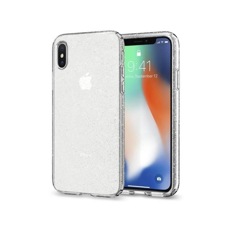 Kryt na mobil Spigen Liquid Crystal Glitter pro Apple iPhone X průhledný