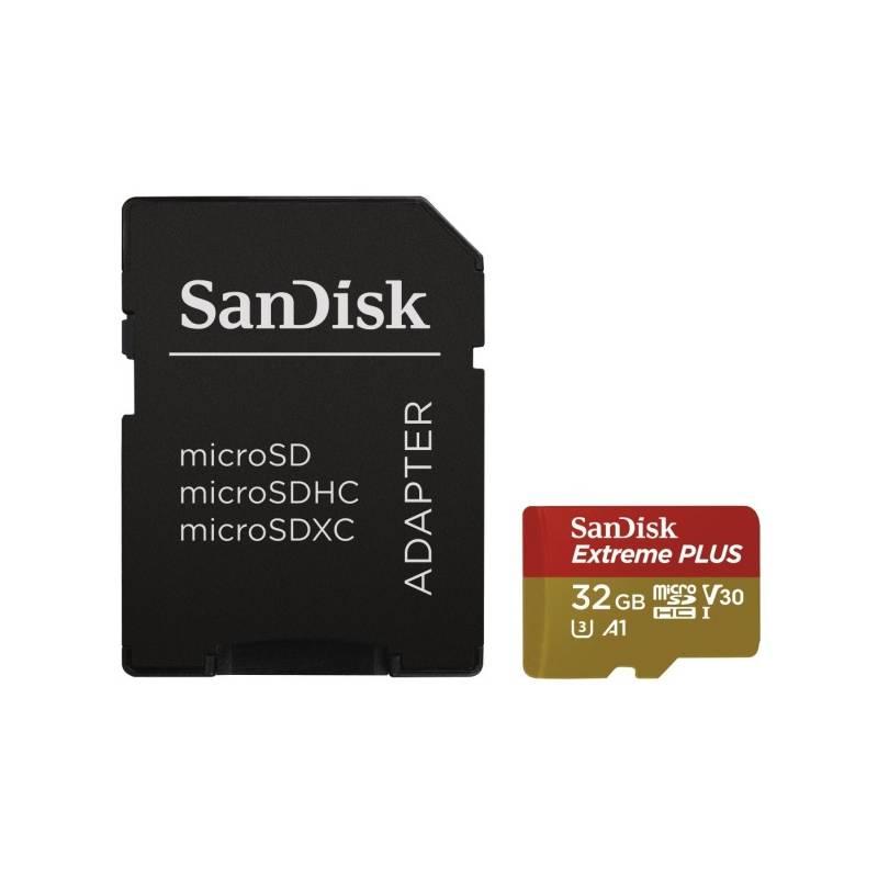 Paměťová karta Sandisk Micro SDHC Extreme Plus 32GB UHS-I U3 adapter černá