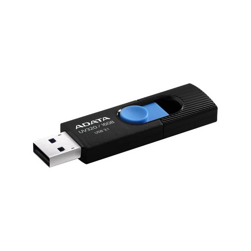 USB Flash ADATA UV320 16GB černý modrý, USB, Flash, ADATA, UV320, 16GB, černý, modrý