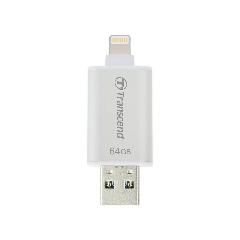 USB Flash Transcend JetDrive Go 300 64GB stříbrný, USB, Flash, Transcend, JetDrive, Go, 300, 64GB, stříbrný
