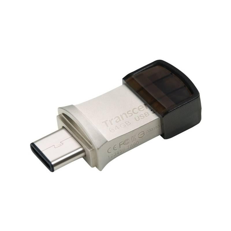 USB Flash Transcend JetFlash 890 64GB stříbrná, USB, Flash, Transcend, JetFlash, 890, 64GB, stříbrná