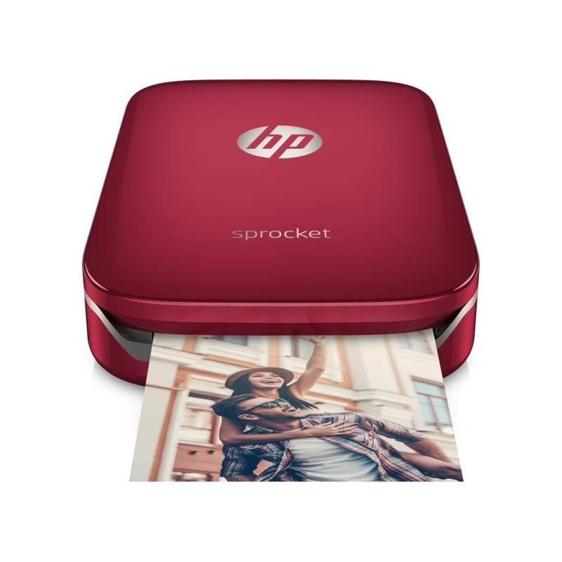 Fototiskárna HP Sprocket Photo Printer červená