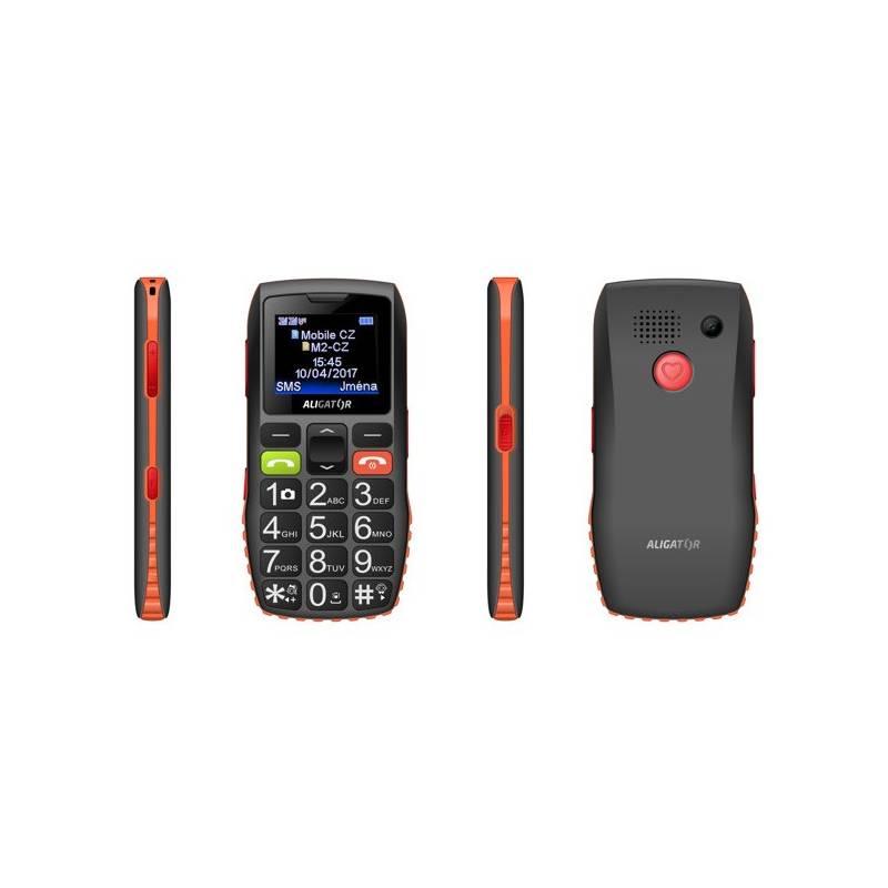 Mobilní telefon Aligator A440 Senior černý oranžový, Mobilní, telefon, Aligator, A440, Senior, černý, oranžový