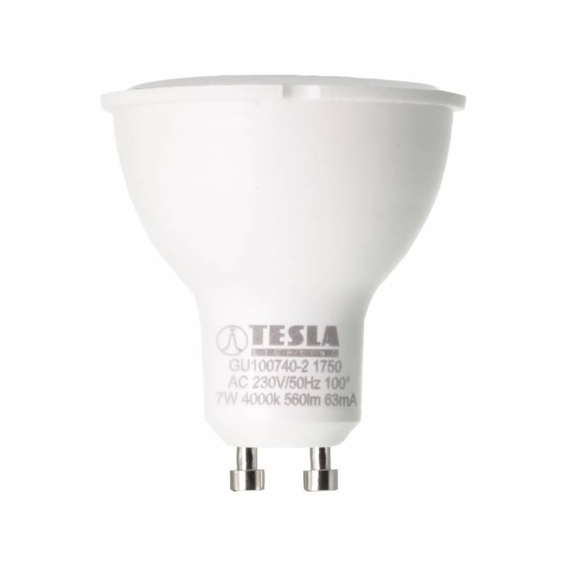 Žárovka LED Tesla bodová, 7W, GU10, studená bílá