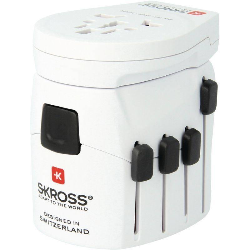 Cestovní adaptér SKROSS PRO World & USB, 6,3A, bílý