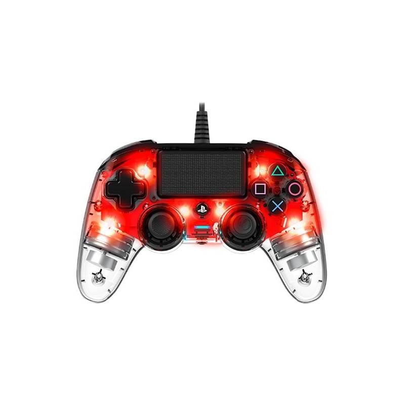 Gamepad Nacon Wired Compact Controller pro PS4 červený průhledný, Gamepad, Nacon, Wired, Compact, Controller, pro, PS4, červený, průhledný