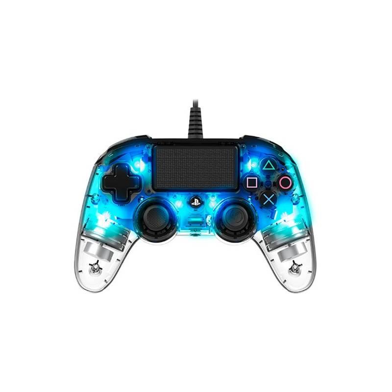 Gamepad Nacon Wired Compact Controller pro PS4 modrý průhledný