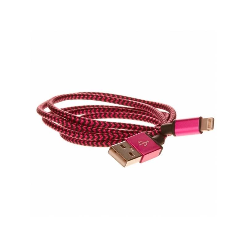 Kabel CellFish USB Lightning, 1m růžový