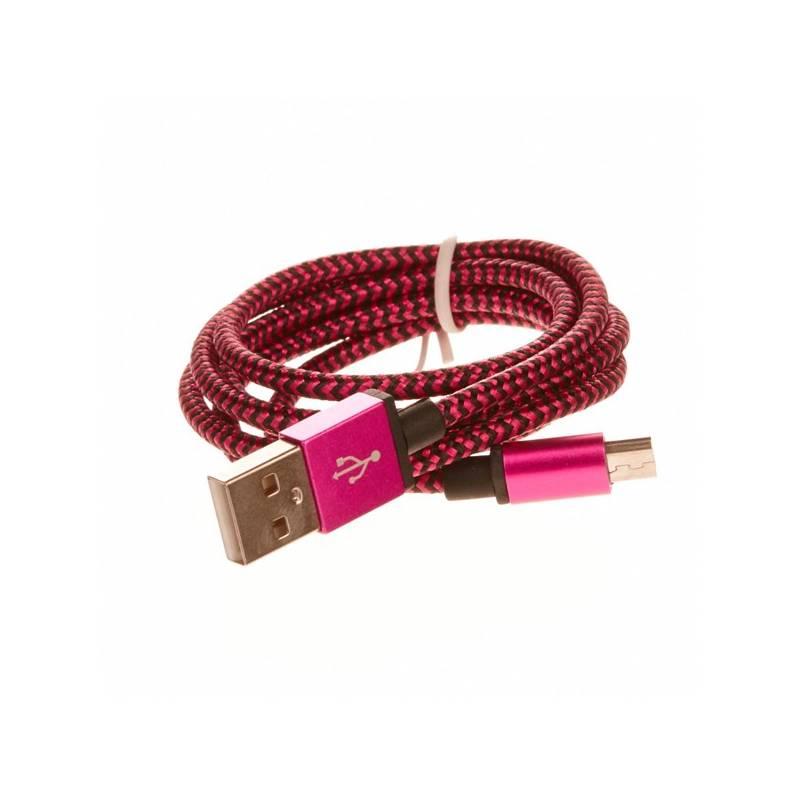Kabel CellFish USB micro USB, 1m růžový