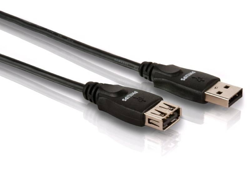 Kabel Philips SWU2212 10 USB 2.0 M F 1,2 m černá barva
