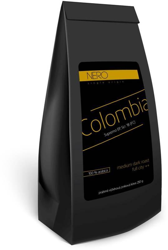 Káva zrnková Nero Caffé Kolumbia Supremo, 250 g, Káva, zrnková, Nero, Caffé, Kolumbia, Supremo, 250, g