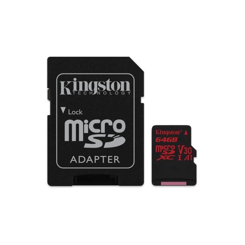 Paměťová karta Kingston Canvas React microSDXC 64GB UHS-I U3 adaptér