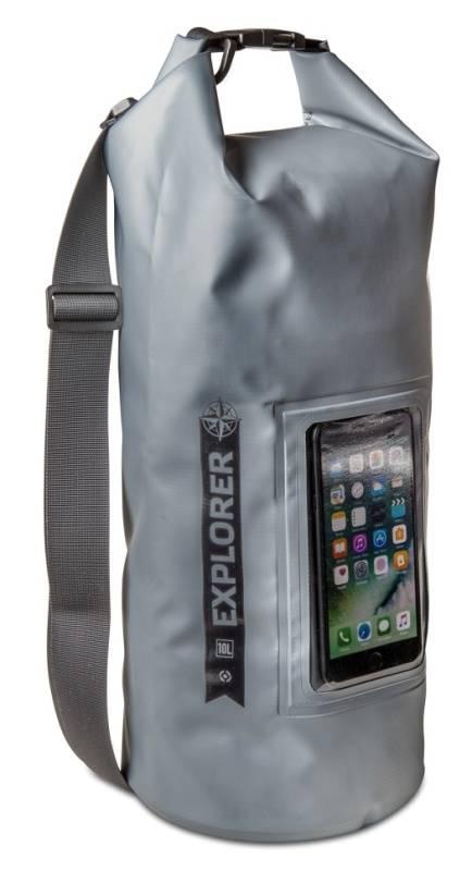 Celly voděodolný vak Explorer 10L s kapsou na telefon do 6,2" - šedý