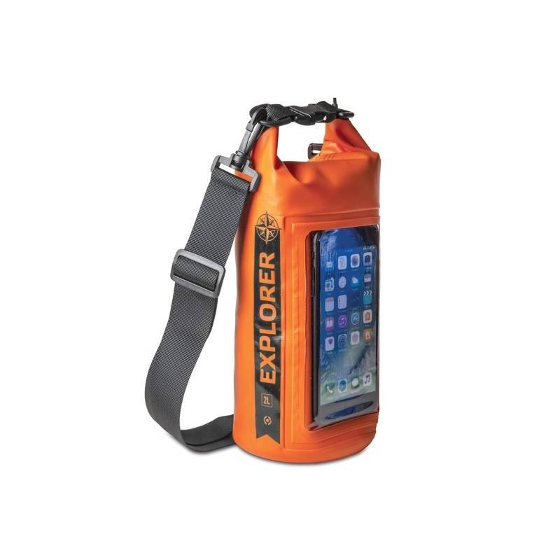 Celly Voděodolný vak Explorer 2L s kapsou na telefon do 6,2" - oranžový