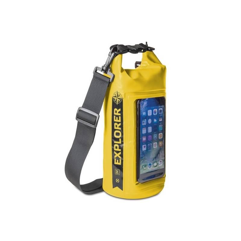 Celly Voděodolný vak Explorer 2L s kapsou na telefon do 6,2" - žlutý