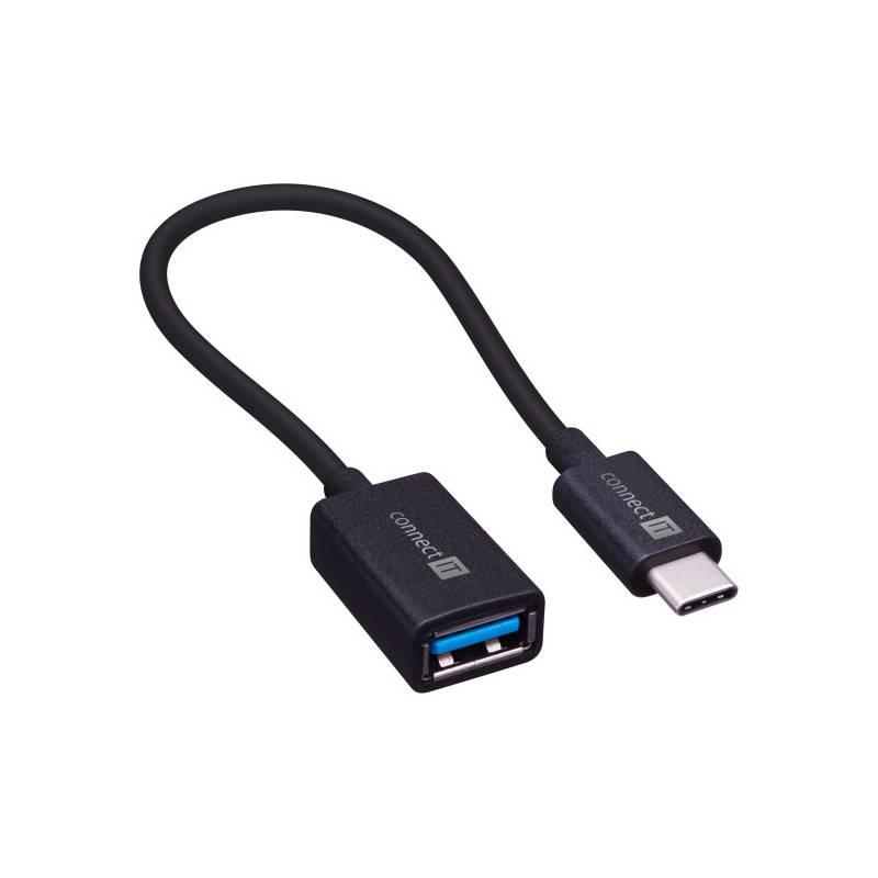 Kabel Connect IT USB-A - USB-C, OTG, 15 cm černý