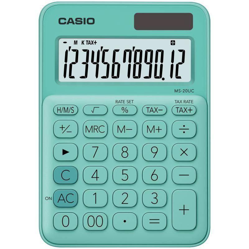 Kalkulačka Casio MS 20 UC GN zelená, Kalkulačka, Casio, MS, 20, UC, GN, zelená