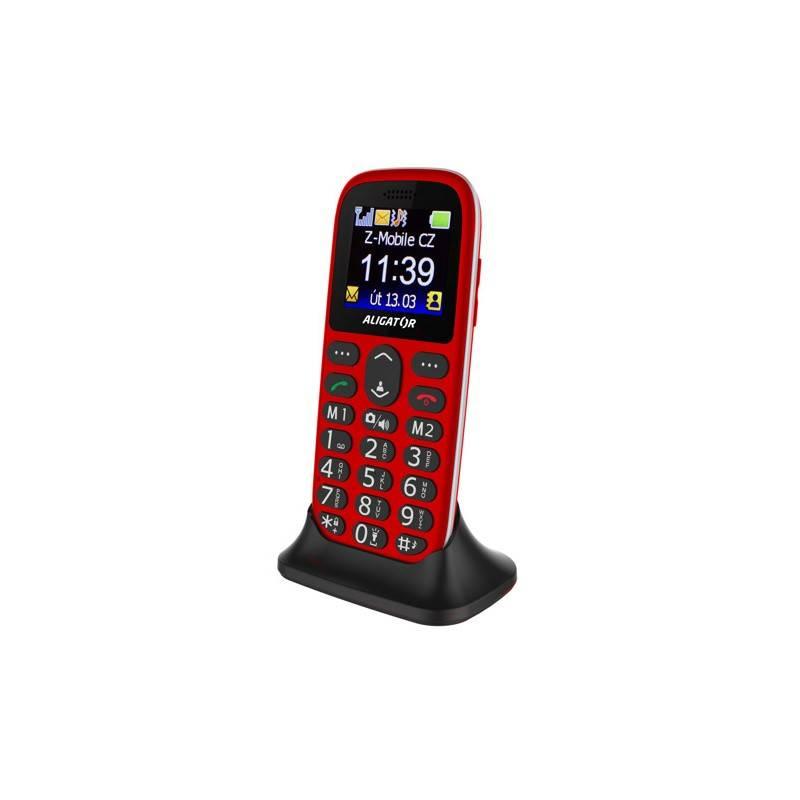 Mobilní telefon Aligator A510 Senior červený