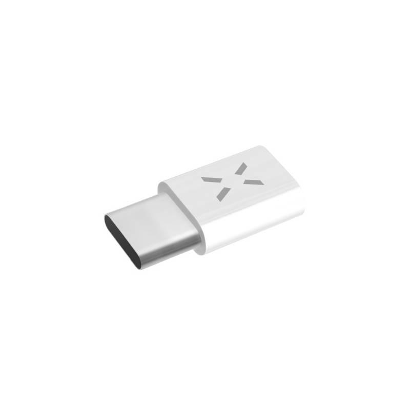 Redukce FIXED MicroUSB USB-C bílá