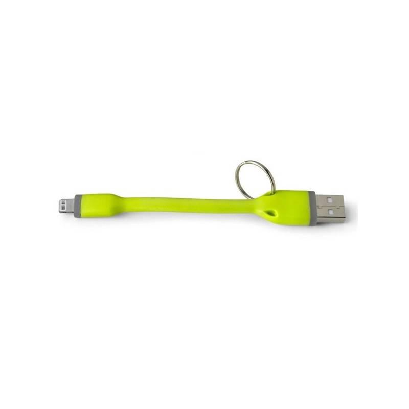 Kabel Celly USB Lightning, přívěšek, 12 cm zelený, Kabel, Celly, USB, Lightning, přívěšek, 12, cm, zelený