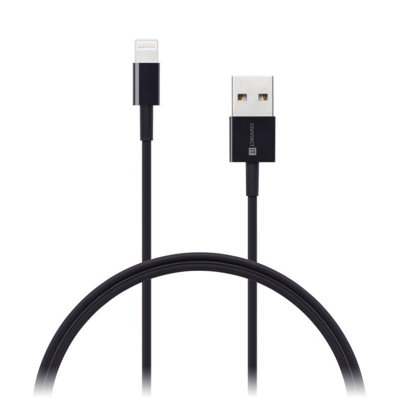 Kabel Connect IT Wirez USB Lightning, 0,5m černý