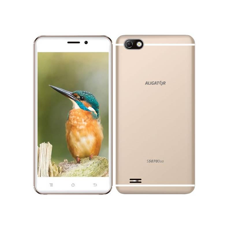 Mobilní telefon Aligator S5070 Dual SIM zlatý