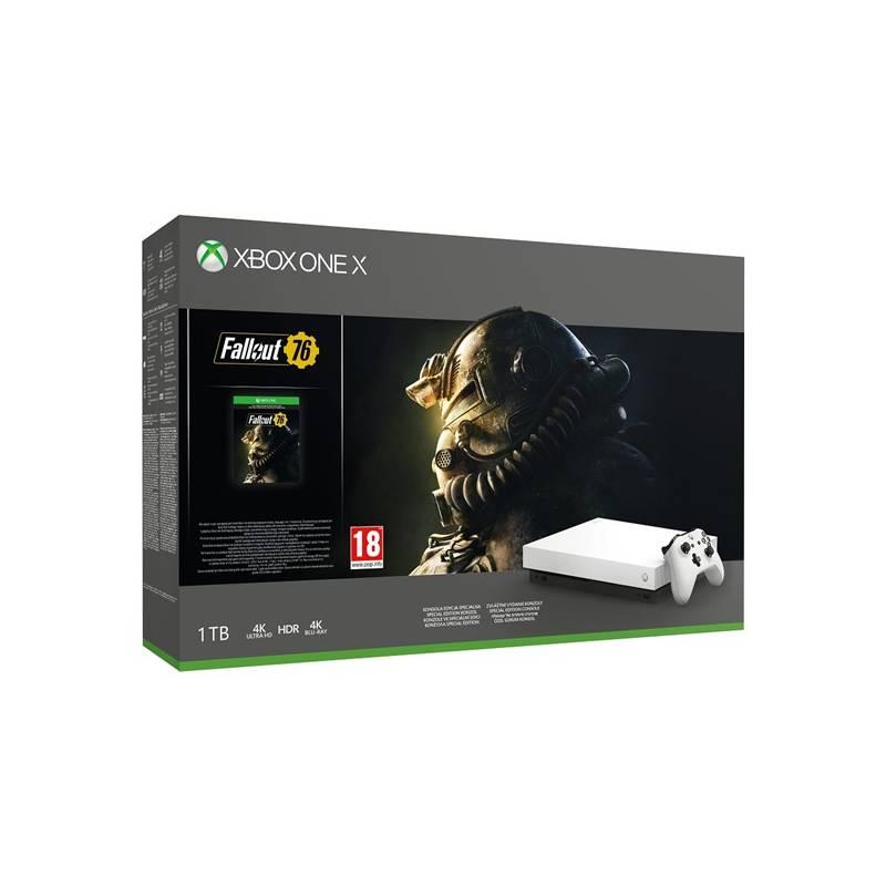 Herní konzole Microsoft Xbox One X 1 TB Fallout 76 Robot White Special Edition, Herní, konzole, Microsoft, Xbox, One, X, 1, TB, Fallout, 76, Robot, White, Special, Edition