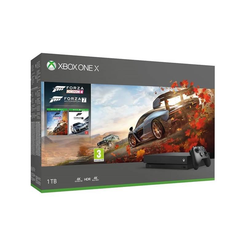 Herní konzole Microsoft Xbox One X 1 TB Forza Horizon 4 Forza Motorsport 7, Herní, konzole, Microsoft, Xbox, One, X, 1, TB, Forza, Horizon, 4, Forza, Motorsport, 7